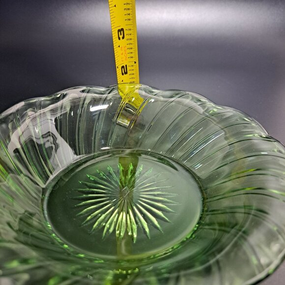 Heisey Moongleam Marcel Wave Swirl Green Bowl Vintage - Picture 7 of 8